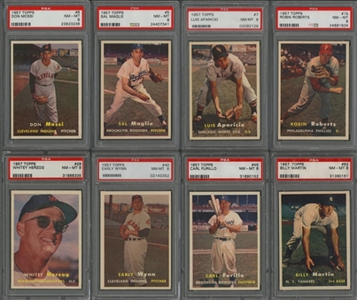 1957 Topps PSA NM-MT 8 Collection (50 Different) Including Hall of Famers